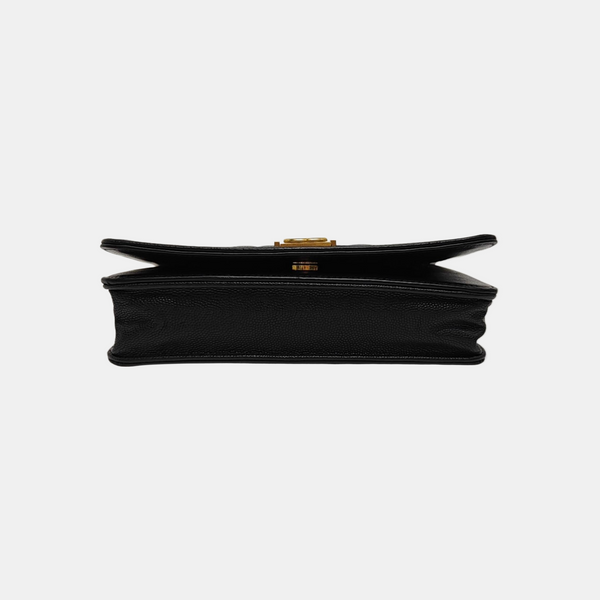 BOY CHANEL Mini Quilted Grained Calfskin Black