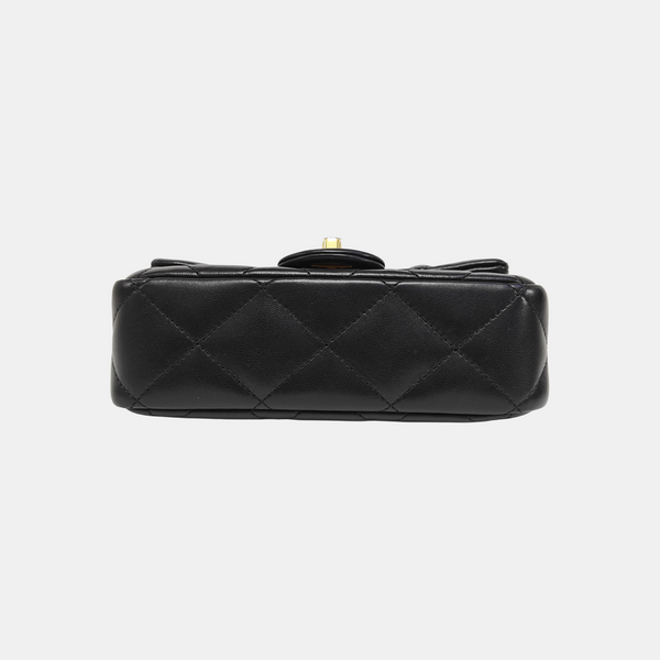 Quilted Lambskin Shoulder Bag Mini Black