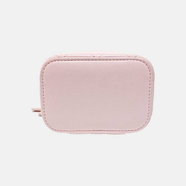VANITY CASE Mini Quilted Lambskin Pink