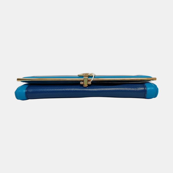 Gancio Calfskin Blue Wallet