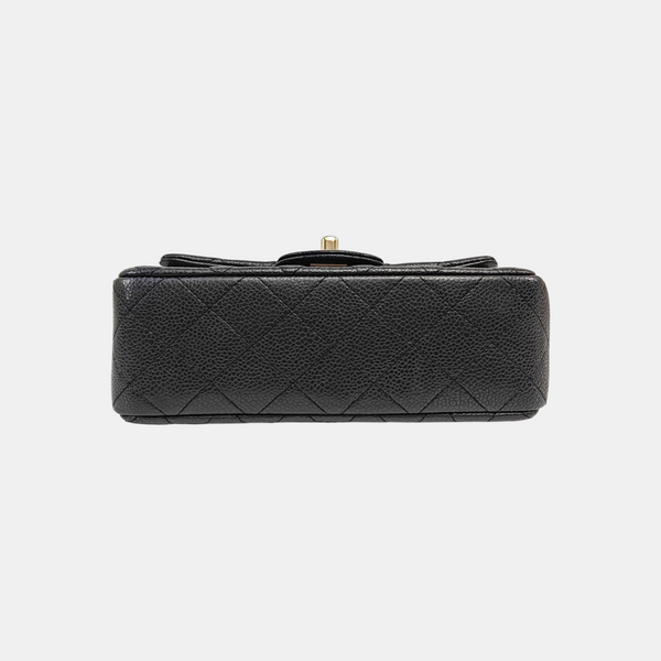CLASSIC FLAP Mini Quilted Grained Calfskin Gray