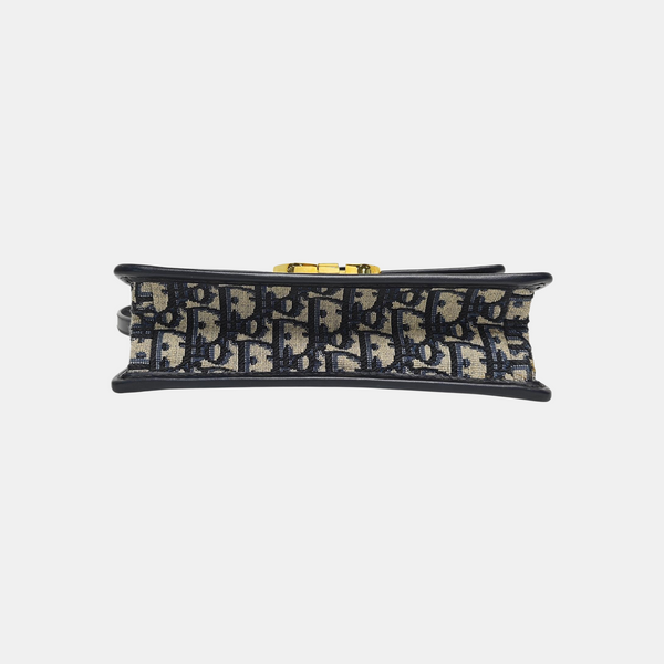 30 Montaigne East-West Small Oblique Canvas Blue