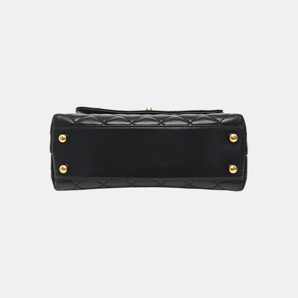 COCO HANDLE Small Quilted Calfskin Black