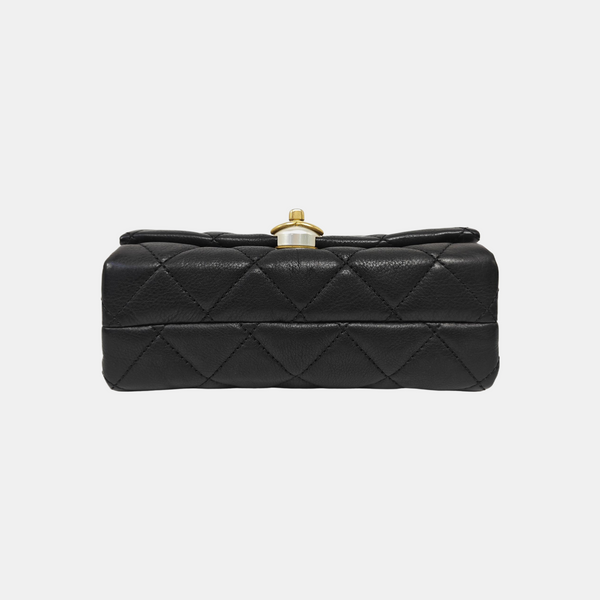 Quilted Calfskin Shoulder Bag Black