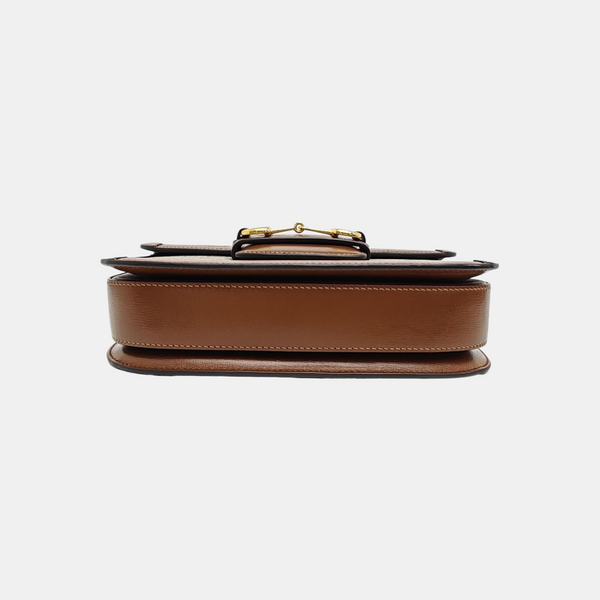 Horsebit 1955 Medium Monogram Coated Canvas Beige