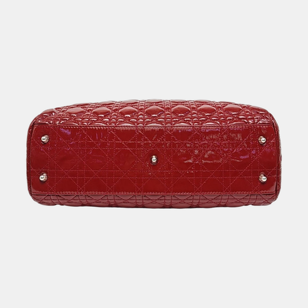 Dior Soft Large Cannage Patent Leather Red