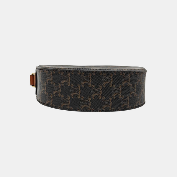 Coated Canvas Shoulder Bag Brown