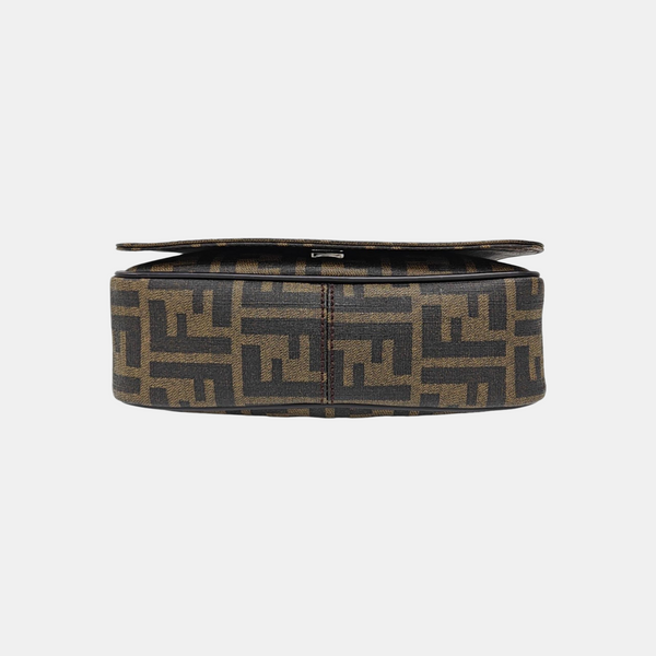 Coated Canvas Shoulder Bag Brown