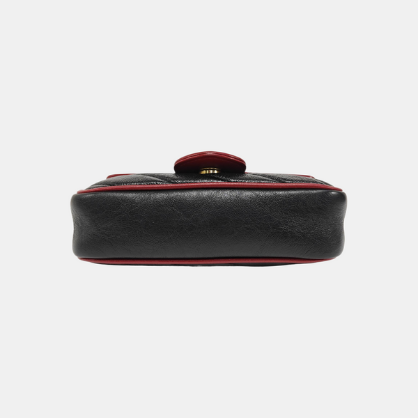 GG Marmont Super Mini Quilted Calfskin Black