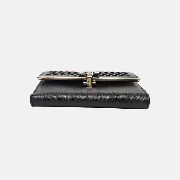 Gancini Small Calfskin Black Wallet