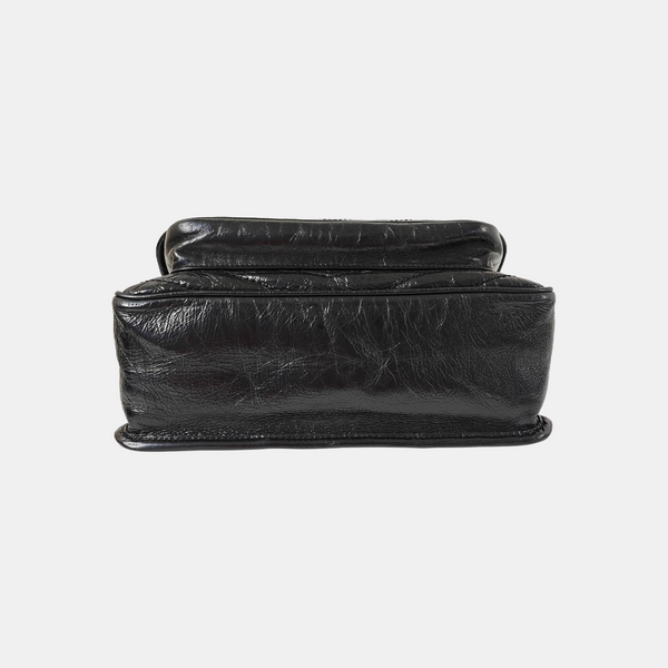 NIKI Medium Chevron Calfskin Black