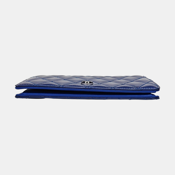 Quilted Calfskin Wallet Blue