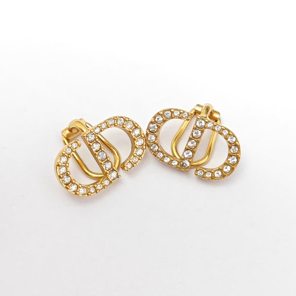 Petit CD Metal Gold Clip On Earrings