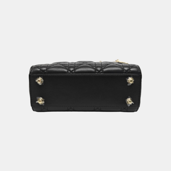 Lady Dior Mini Cannage Lambskin Black