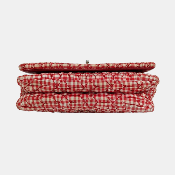 Quilted Fabric Crossbody Bag Red