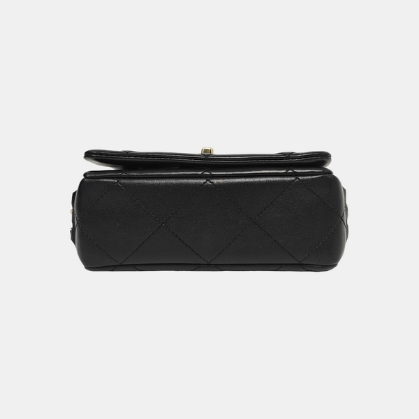 Quilted Calfskin Shoulder Bag Black