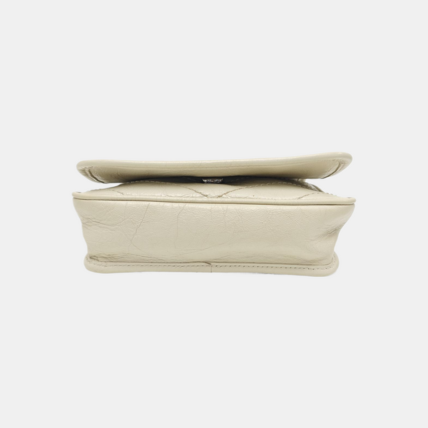 NIKI Mini Chevron Calfskin White