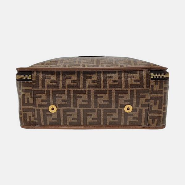 Coated Canvas Shoulder Bag Brown