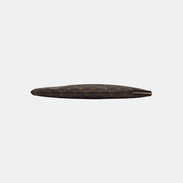 Monogram Coated Canvas Clutch Brown