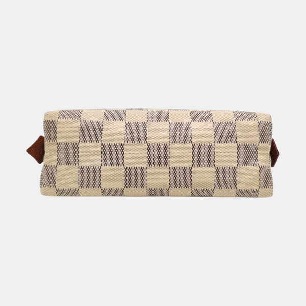 COSMETIC PM Damier Azur Coated Canvas White