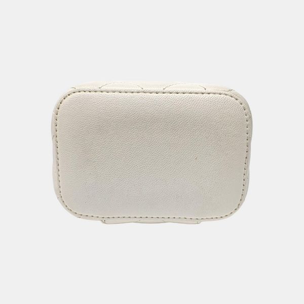 VANITY CASE Small Quilted Lambskin White