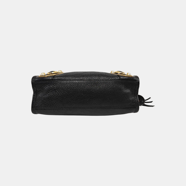 Classic Metallic Edge City Mini Lambskin Black