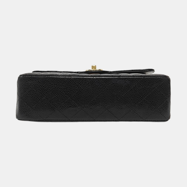 CLASSIC FLAP Small Quilted Grained Calfskin Black