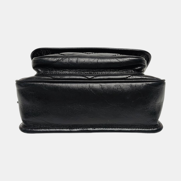 NIKI Small Chevron Calfskin Black