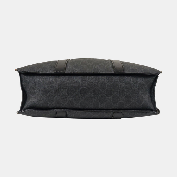 Monogram Coated Canvas Tote Bag Black