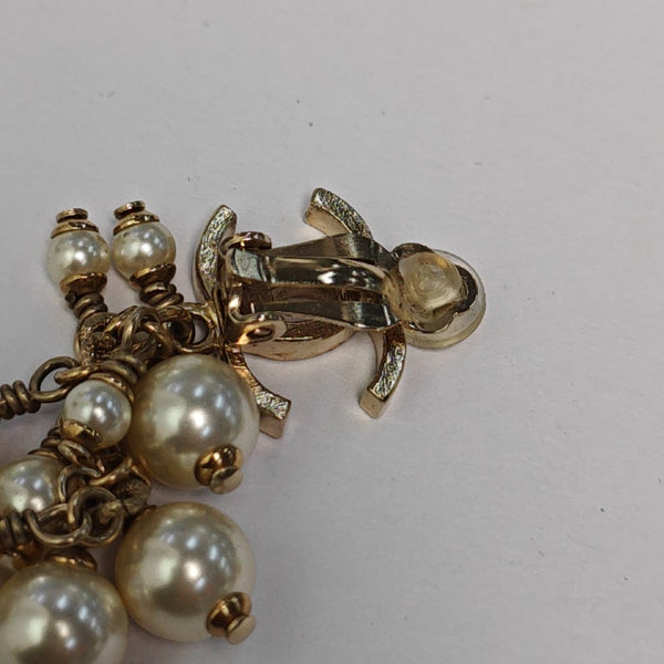 CC Logo Metal Gold Clip On Earrings