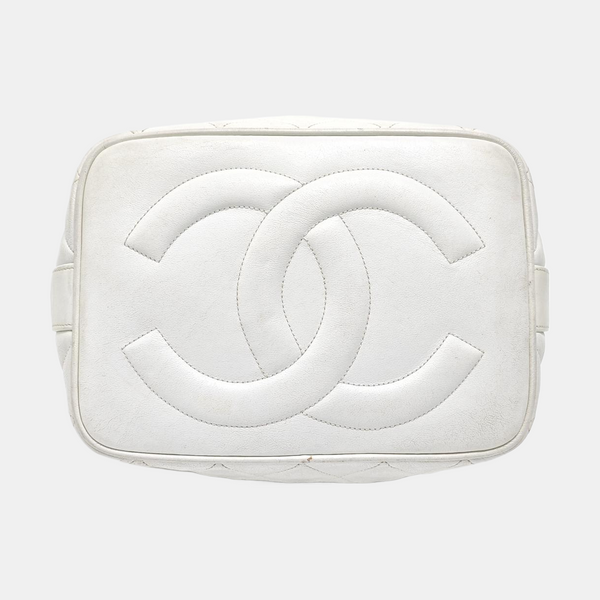 DRAWSTRING Quilted Calfskin White