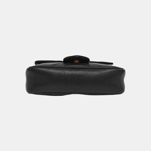 GG Marmont Mini Quilted Calfskin Black