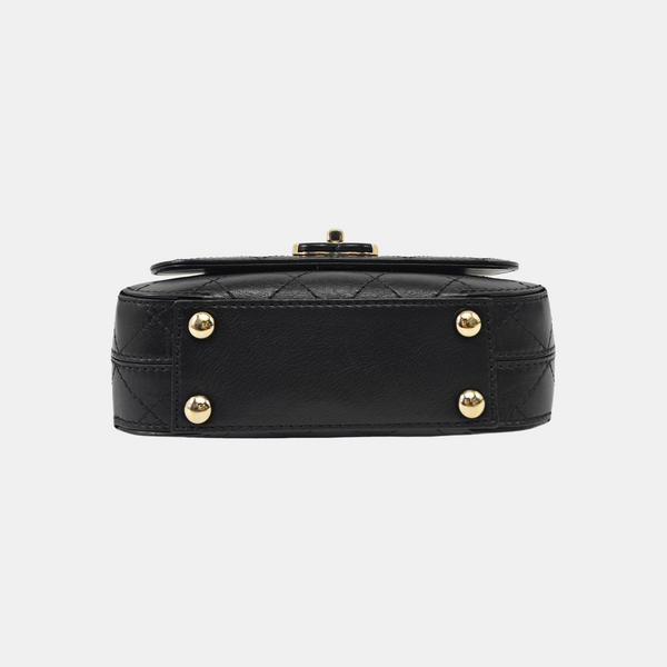 Quilted Calfskin Shoulder Bag Black