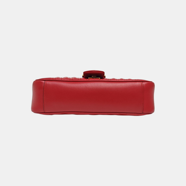 GG Marmont Medium Quilted Calfskin Red