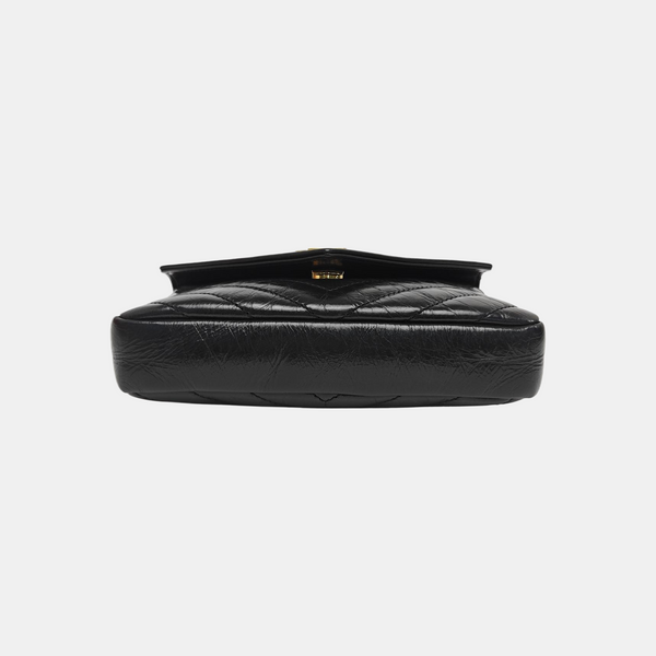 ENVELOPE Small Chevron Calfskin Black