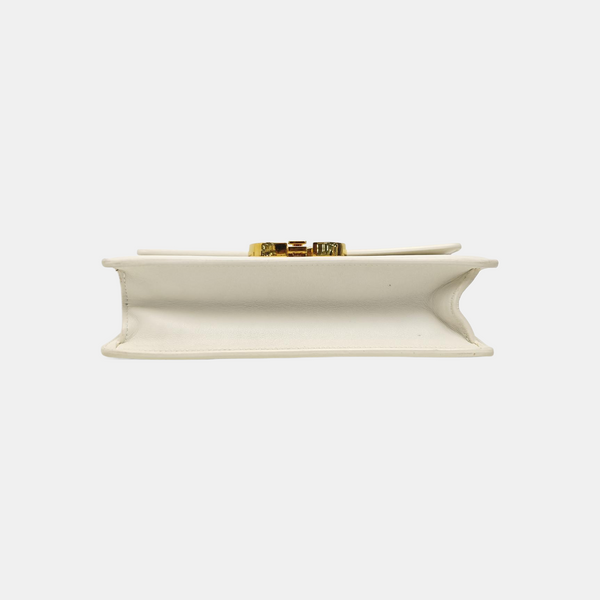 30 Montaigne East-West Mini Calfskin White
