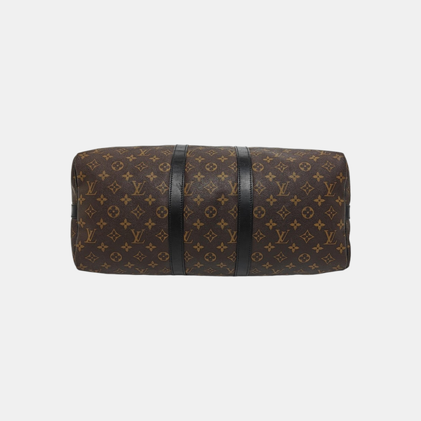 KEEPALL 45 Monogram Coated Canvas Brown