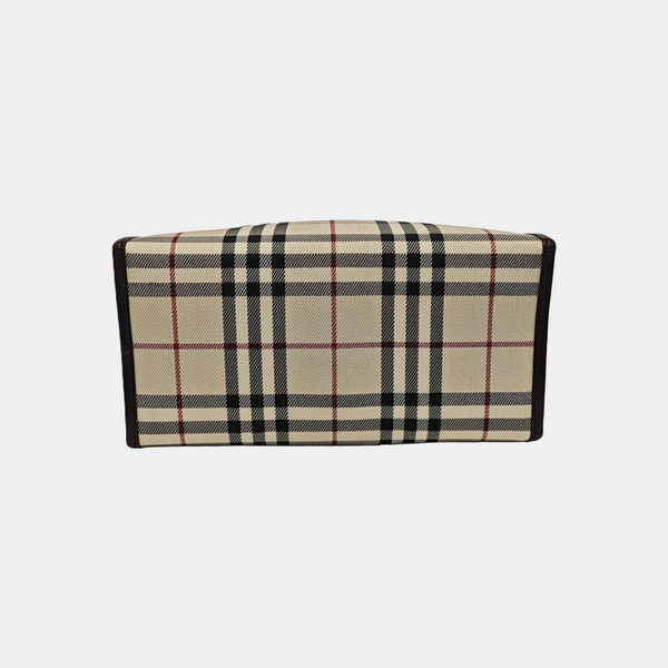 Coated Canvas Top Handle Bag Beige