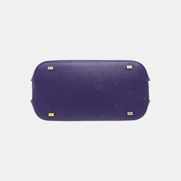 Calfskin Top Handle Bag Purple