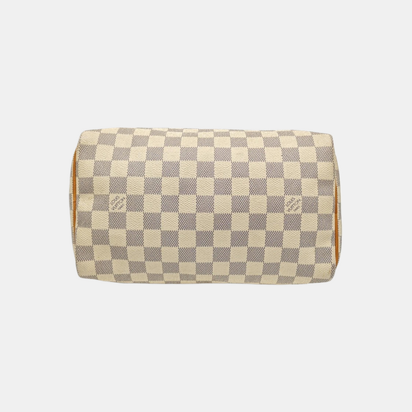 SPEEDY 25 Damier Azur Coated Canvas White