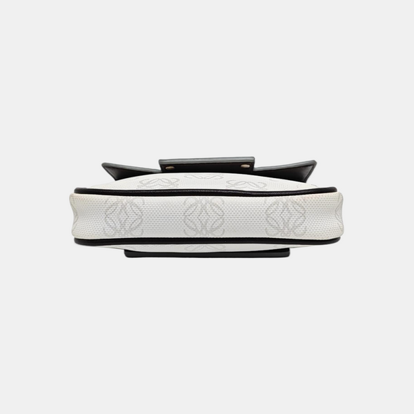 Monogram Coated Canvas Clutch White