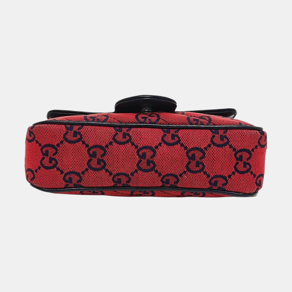 Authenticated pre-owned GG Marmont Mini Quilted Canvas Red - Shoulder Bag at Looply