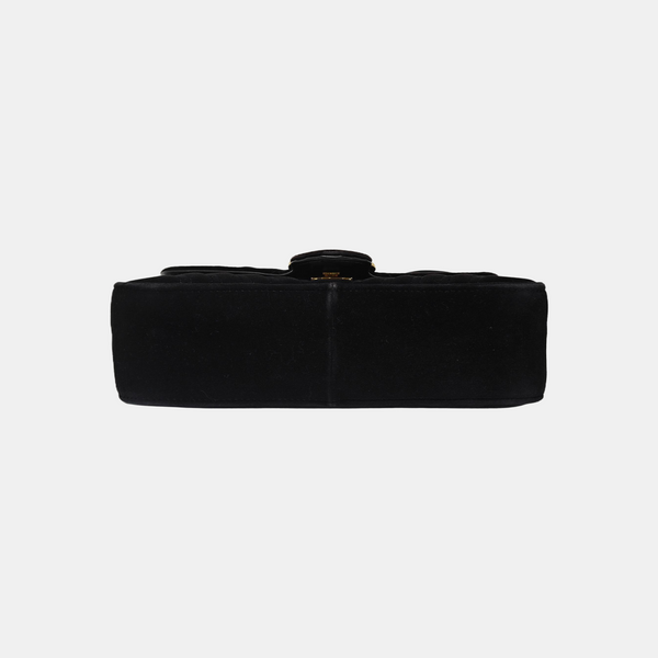 GG Marmont Medium Quilted Velvet Black