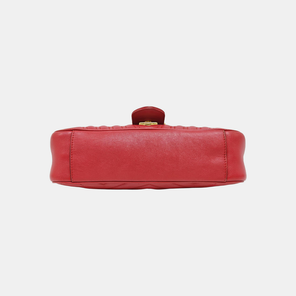 GG Marmont Medium Quilted Calfskin Red