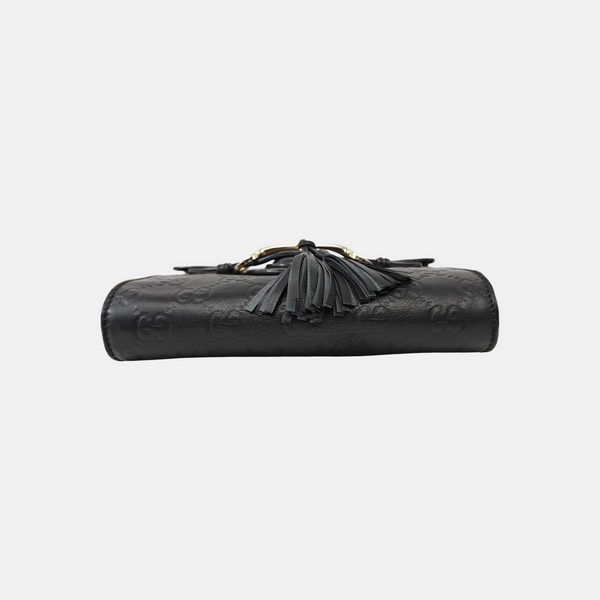 Emily Chain Mini Monogram Calfskin Black