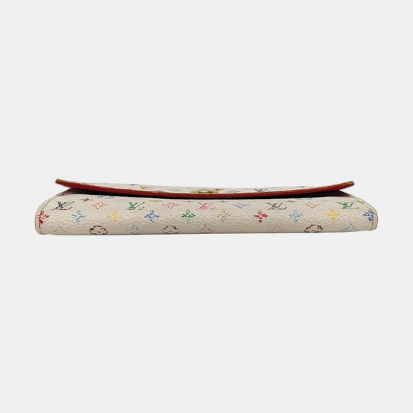 LV × TM PORTE MONNAIE Monogram Coated Canvas White Wallet