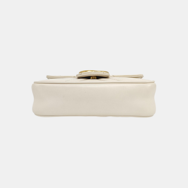 GG Marmont Mini Quilted Calfskin White