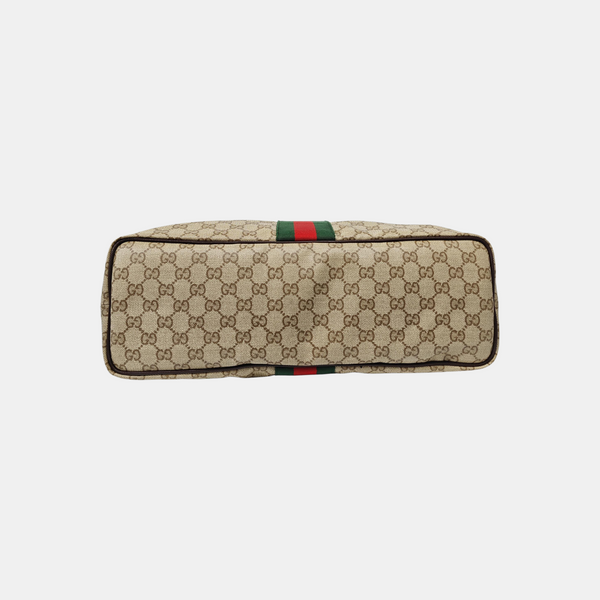 Tribeca Large Monogram Coated Canvas Beige
