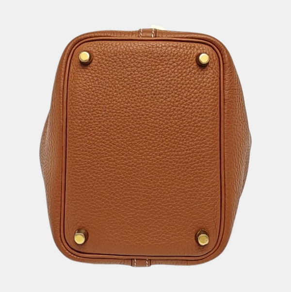 Authenticated pre-owned Picotin Lock 18 Clemence Brown - Bucket Bag at Looply