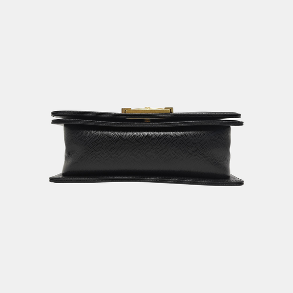BOY CHANEL Small Quilted Grained Calfskin Black